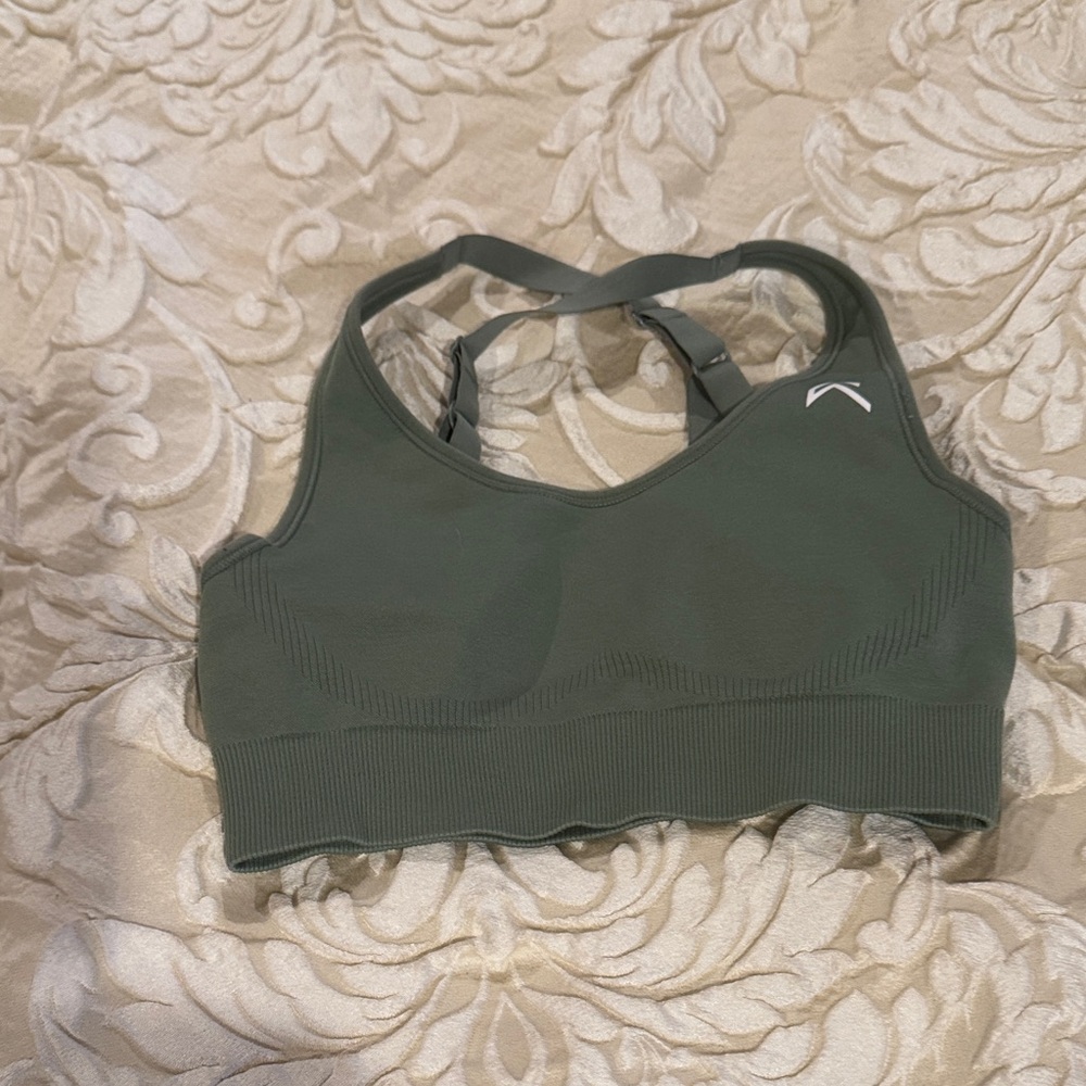 Oner Active Olive Green Seamless Sports Bra